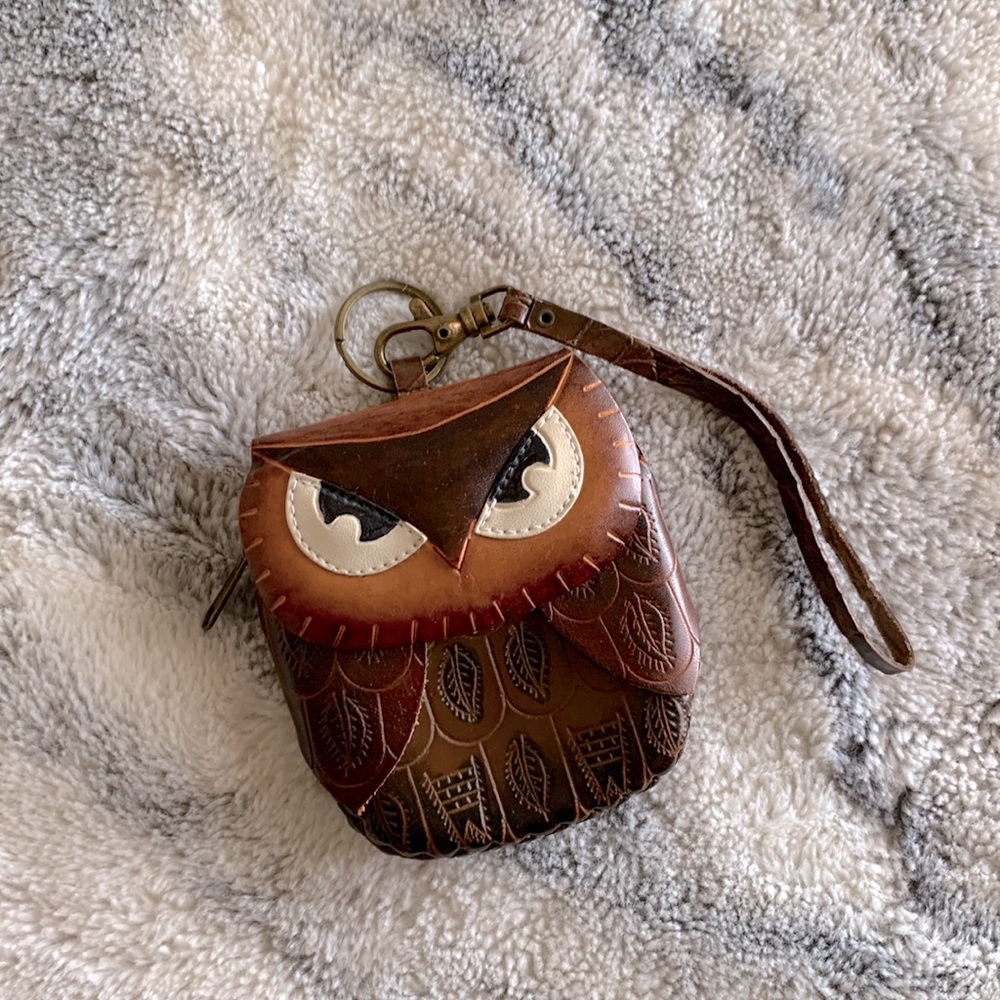 Vintage Find- Eclectic Owl Wristlet